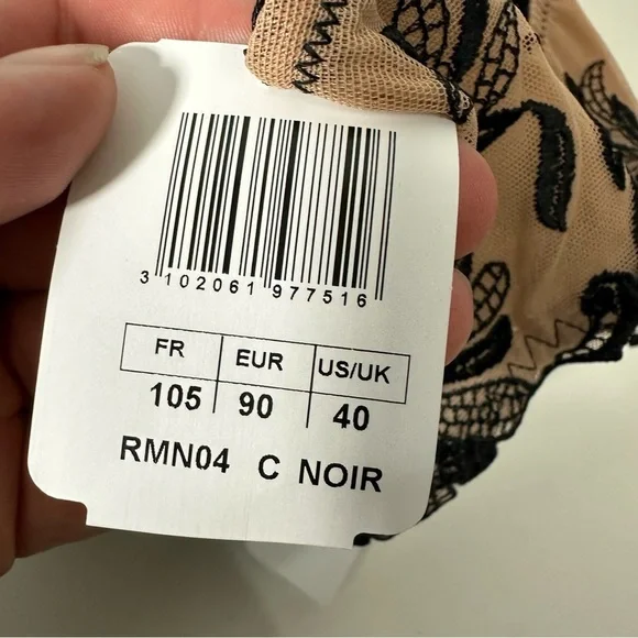 Aubade Lovessense Noir Black and Nude Lace Bra - Picture 6 of 10